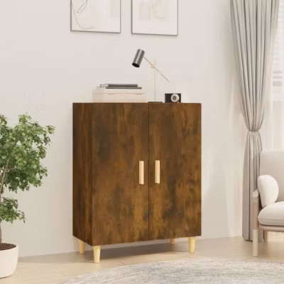 817327 vidaXL Buffet Chêne fumé 70x34x90 cm Bois d&rsquo;ingénierie