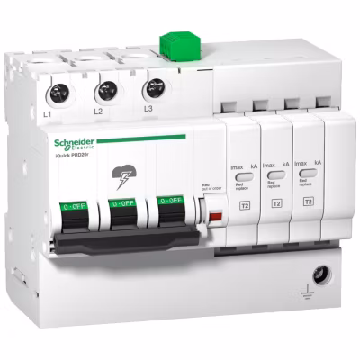 A9l16293 Schneider – Parafoudre Triphasé De Type 2 Autoprotégé – 40ka – Report De Signalisation