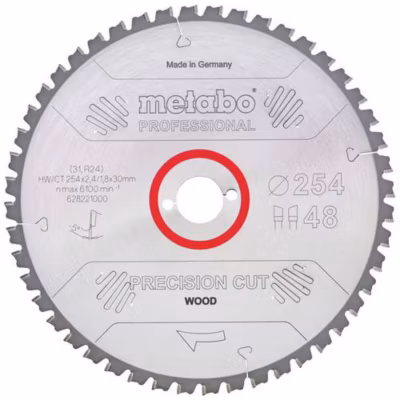 Metabo 628227000 Lame de scie circulaire 305 mm, 48 dents WZ, alésage 30 mm