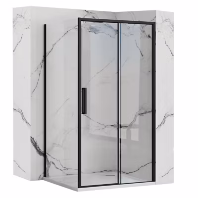 Cabine De Douche Murale Rea Rapid Slide 130X100 Black