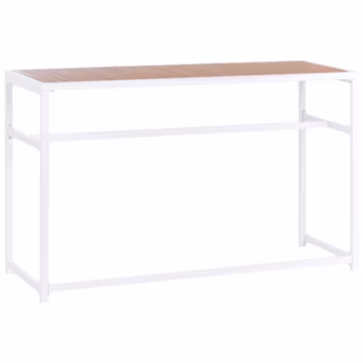 Table de bar de jardin AVETRANA 150 cm 50 cm Marron/blanc