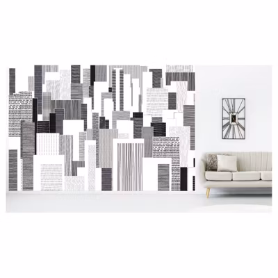 Papier peint intissé urbain BLOCKS 400 x 270 cm (LxH) – Tapisserie murale panoramique XXL, Made in France par Scenolia