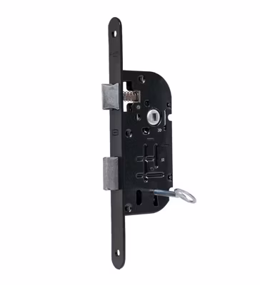 Serrure de Porte Noire à Encastrer Fermeture à cle Axe 40 mm à Larder Reversible