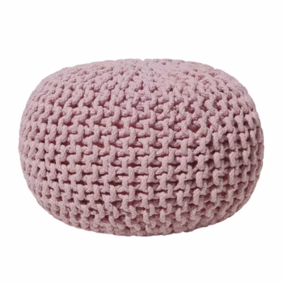 Pouf CONRAD Coton Rose 40 cm 40 cm 25 cm