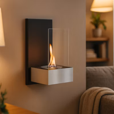 Cheminée éthanol Tab – Coloris Inox brossé