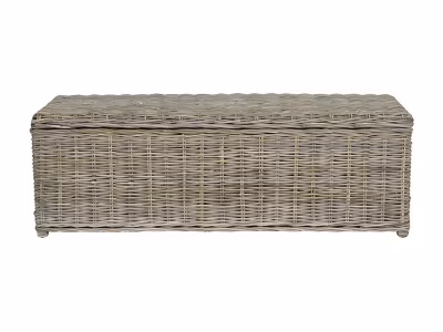 Coffre de rangement en kubu – L130 x P45 x H44 cm – Gris naturel – GAO