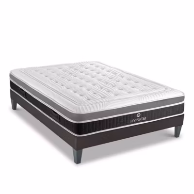 Ensemble Elégance 140×190 cm Matelas Mousse + Sommier Bois