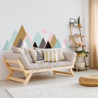 Stickers muraux – Décoration chambre salon – Autocollant Sticker mural géant montagnes scandinaves ARDENNA – 100x150cm