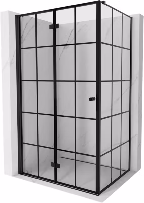 Mexen Mist-F cabine de douche pliante gauche 100 x 120 cm, grille noire, noire – 8A6T-100-120-70-77-L