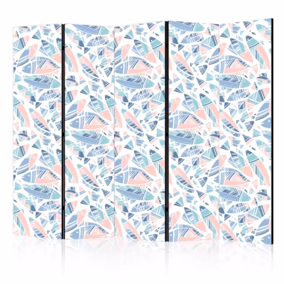 Paravent -Poisson de style aztèque dans des tons de couleurs pastelblanc
