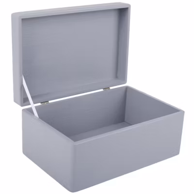 Creative Deco Boite de Rangement en Bois Gris 30 x 20 x 14 cm (+/- 1 cm) – Avec Couvercle – Boîte à Souvenirs – Boîte à Jouets