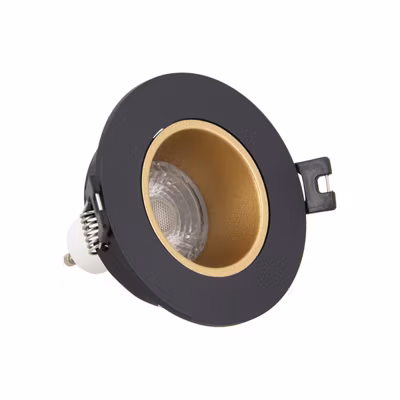Xanlite – Spot GU10 50W 2700K Rond orientable Noir et or IP20 – SP50RANO