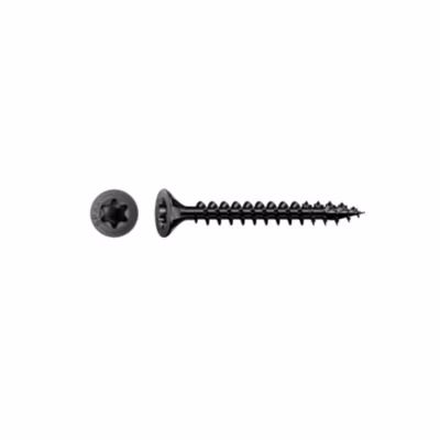 200 Vis Bois pour Ferrures Tête Fraisée Torx TSTAR + pointe S F/Total 3 x 30 mm – Zingué Noir – D-Work