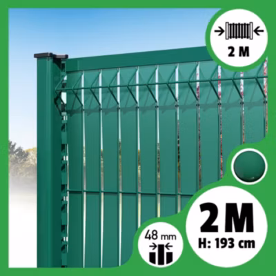 Brise-vue Lattes aluminium N55 – Vert – 193 cm, 2 mètres