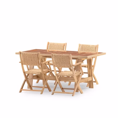 Set de repas 4pl table céramique terracotta 168×87 – bisbal & Serena