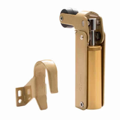 Frein de rétention force 80 N en aluminium anodisé or, pour porte jusquà 80 KG.