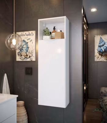 Colonne de salle de bain NIKI 1 porte 120x40x26,5 cm blanc T-BATH