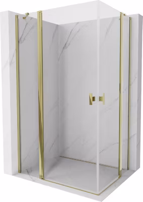 Mexen Mist Duo cabine de douche pivotante 105 x 100 cm, transparent, or – 8A4-105-100-50-00