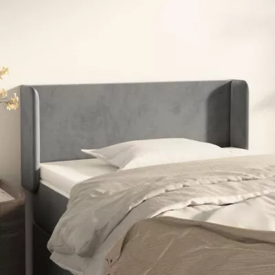 vidaXL Tête de lit avec oreilles Gris clair 93x16x78-88 cm Velours3118524