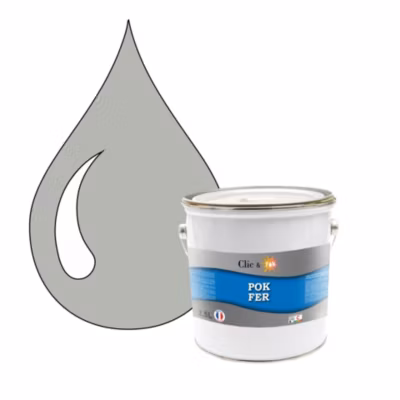 Peinture fer antirouille – Laque extérieure Semi-Brillante POK FER – 2,5L – RAL 7038 – Gris Agate