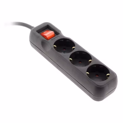 Multiprise Schuko 3x16A – noir – Zenitech