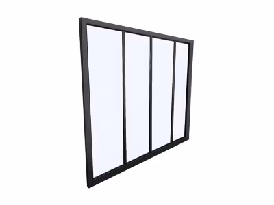 Verrière atelier en aluminium thermolaqué – 120×130 cm – Noir – BAYVIEW
