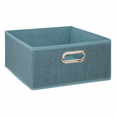 Panier velours 31×15 cm Bleu pétrole chiné Mix N&rsquo; Modul – 5Five