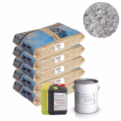 Moquette de pierre – Kit complet 8m² – Teinte : Blanc Bleuté – CREATION SUD