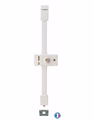 Serrure en applique Horga à fouillot , gauche, 3 pts, cylindre HG5 diamètre 23mm, axe 55mm, blanc, 4 clés – THIRARD