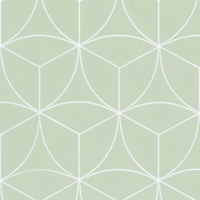 Sol vinyle Textile – Rosace géométrique vert d&rsquo;eau – Rouleau de 2m x 19m